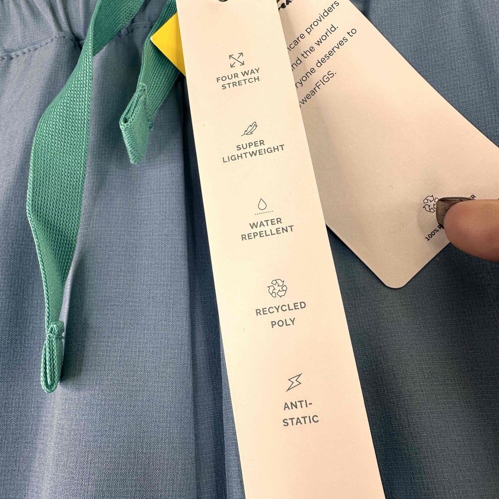 FIGS Blue Saumer High Waisted Drawstring Scrub Pa… - image 6